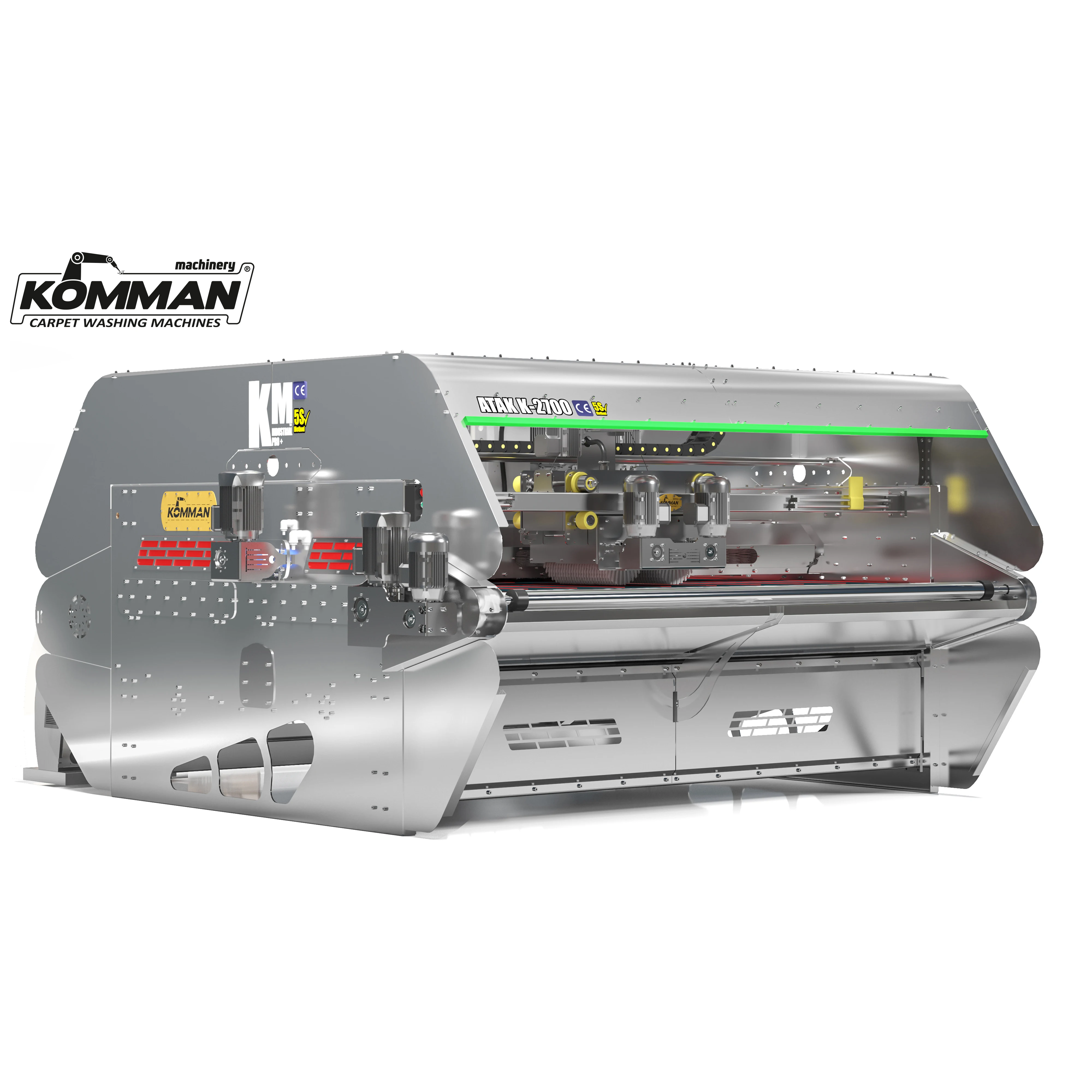 
Full Inox Automatic Industrial Carpet/Rug Cleaning Machine- Commercial Rug Washer.2.70 meters conveyor surface Atak K 2700 