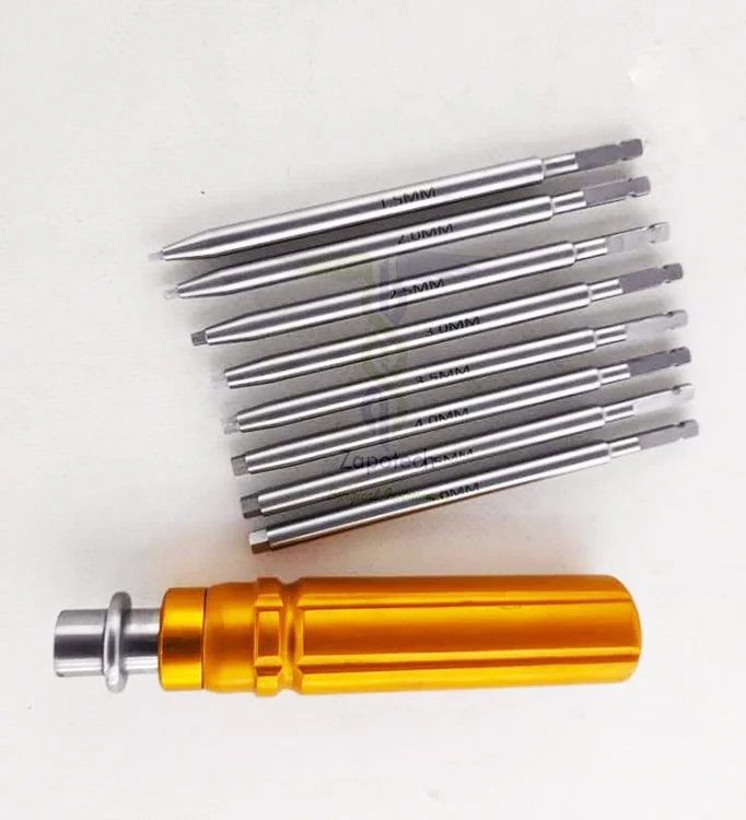 Orthopedic Bone hexagon Screw driver Set With Quick Coupling Handle colorful
