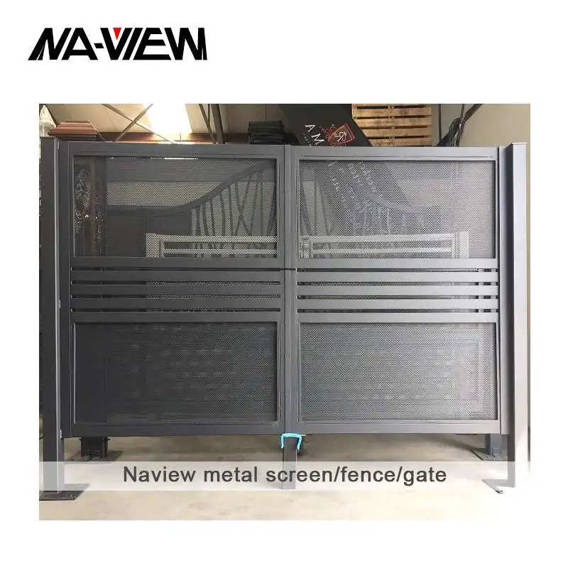 Алюминиевые Стальные металлические жалюзи с завода Naview панели для забора рельсы конфиденциальности Гуандун