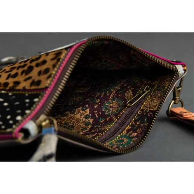 Leatherwalla Designer Hair On Cowhide Leather Ladies Wallet  Female Fashion Purse Handbags