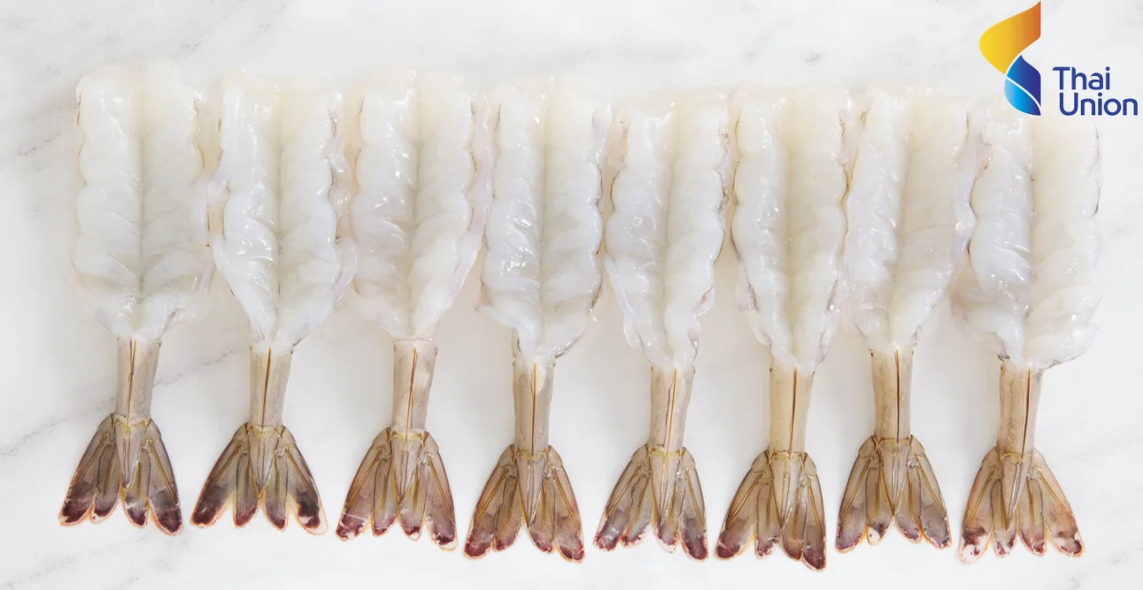 Raw butterfly shrimp