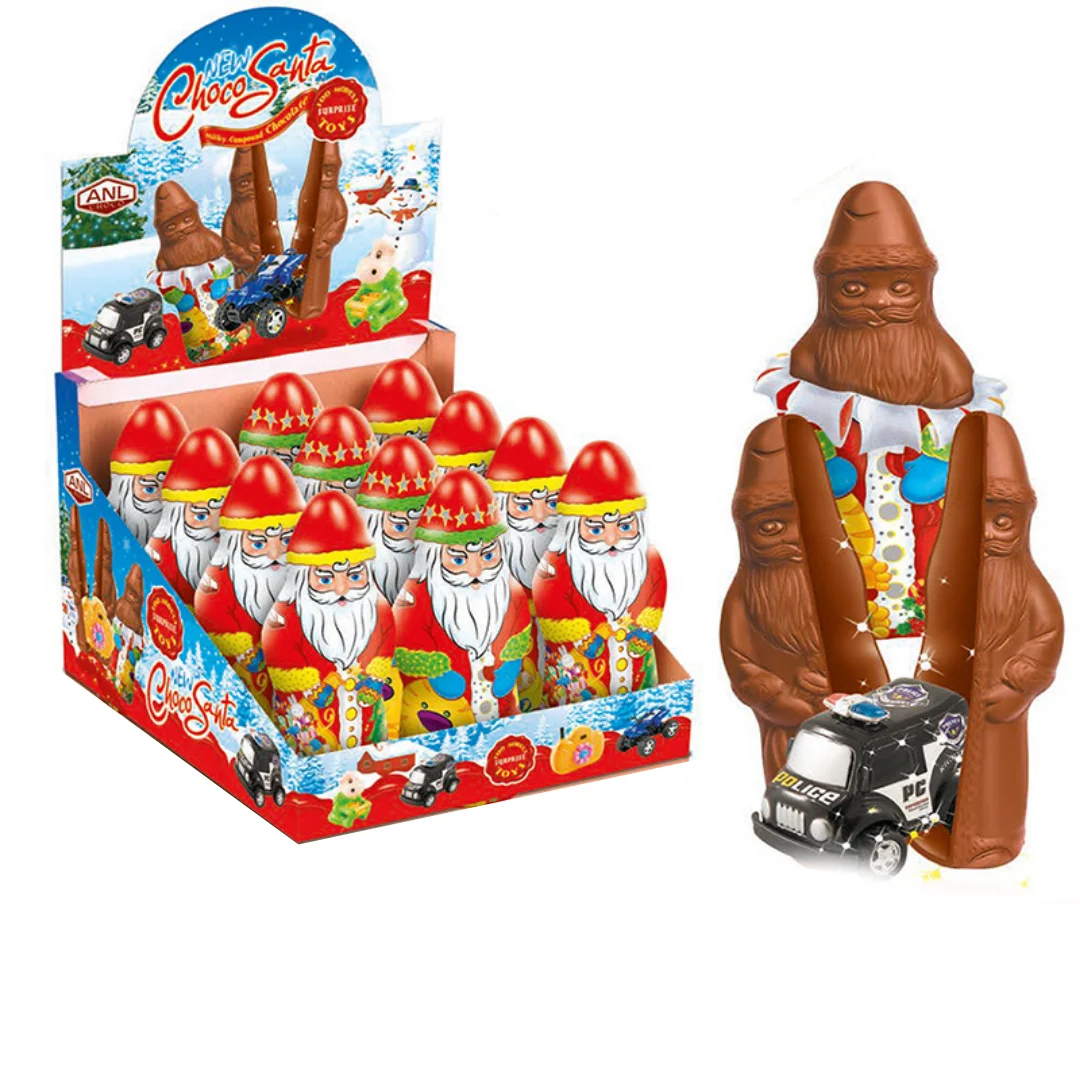 Santa Figure Christmas Chocolate Candy Gifts Surprise Egg with 100 Models Toys Inside