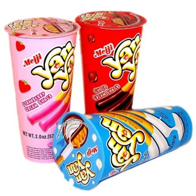 Хрустящая бисквитная палочка Yan со сливочным соусом 3 Flavors-50gm/25 г сладкого нежного вкуса шоколадно-кремового клубничного вкуса