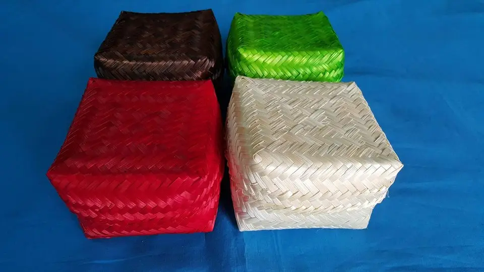 Open Weave Round Bamboo Basket - Bamboo Basket Gift Box Food Basket Mooncake