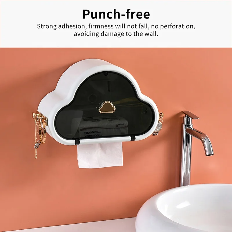 Cloud Nordic Simple Style Creative Paper Tube Toilet Perforation-free Wall-mounted Storage