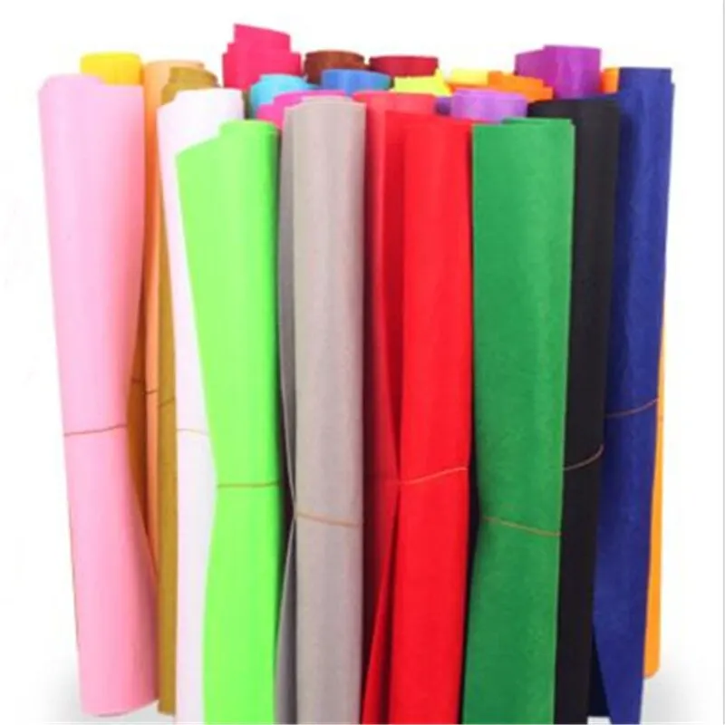 Felt fabric roll polyester soft felt nonwoven sheet, Recycled Eco-friendly rainbow Colors wool