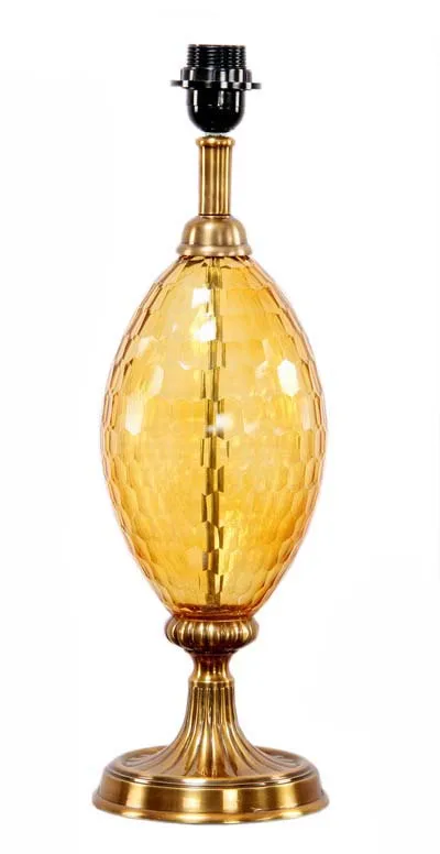 Modern Designer Glass Crystal Table Lamp with round Novelty Shade PC & Brass Body LED Light Battery Power for Room & Study Decor