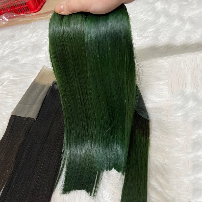 No Change Texture After Washing 28 Inch Bone Straight Human Hair Extensions Bundles With Closure