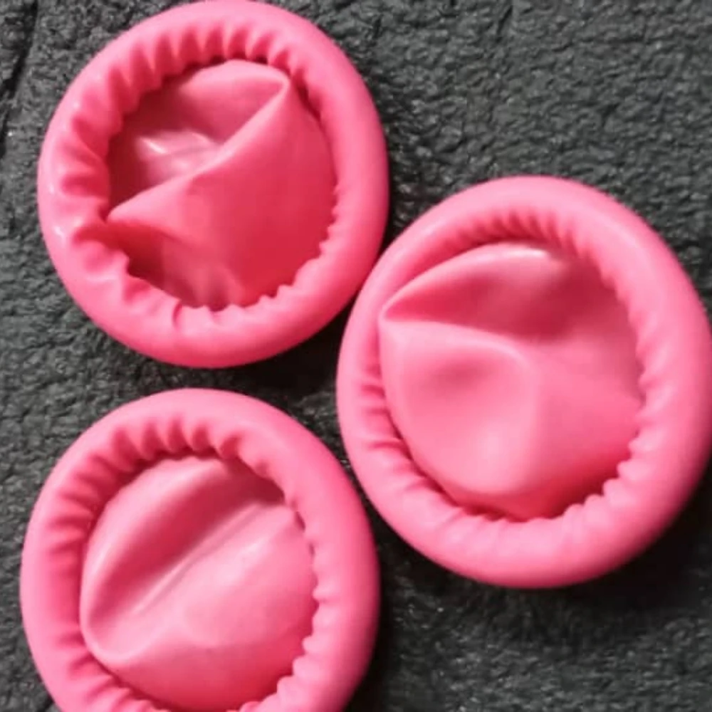 Нитриловые напальчники без пудры одноразовые антистатические размер S M L Розовый Противоскользящий