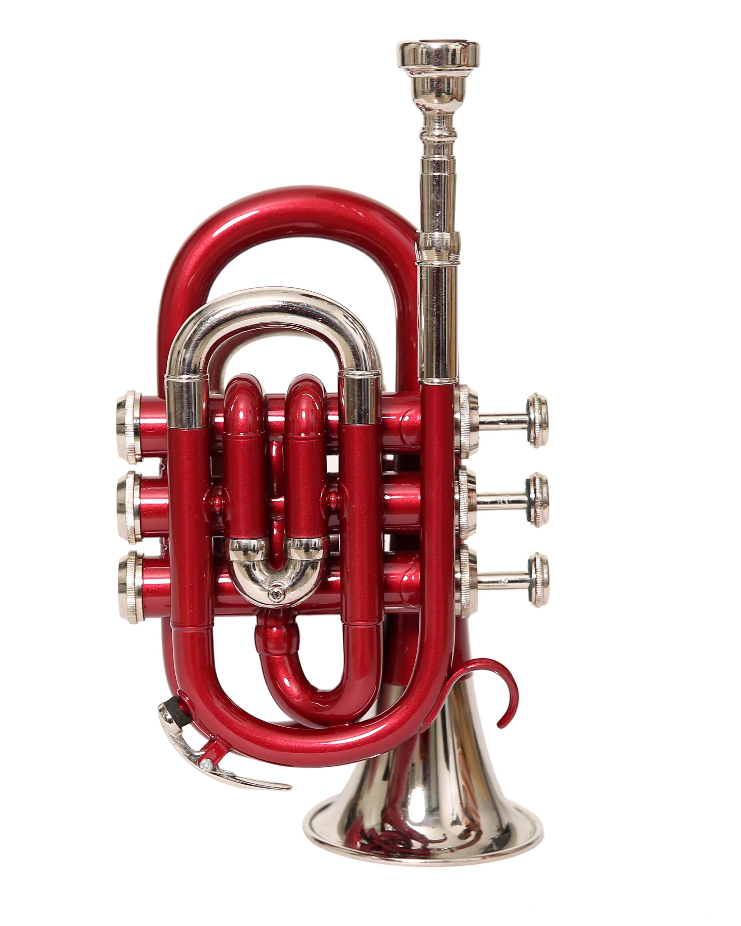 NASIR ALI NEW PROFSSSIONALL BB PITCH POCKET TRUMPET RED NICKEL PREMIUM QUALITY WITH INCLUDE HARDCASE AND MOUTHPIECE