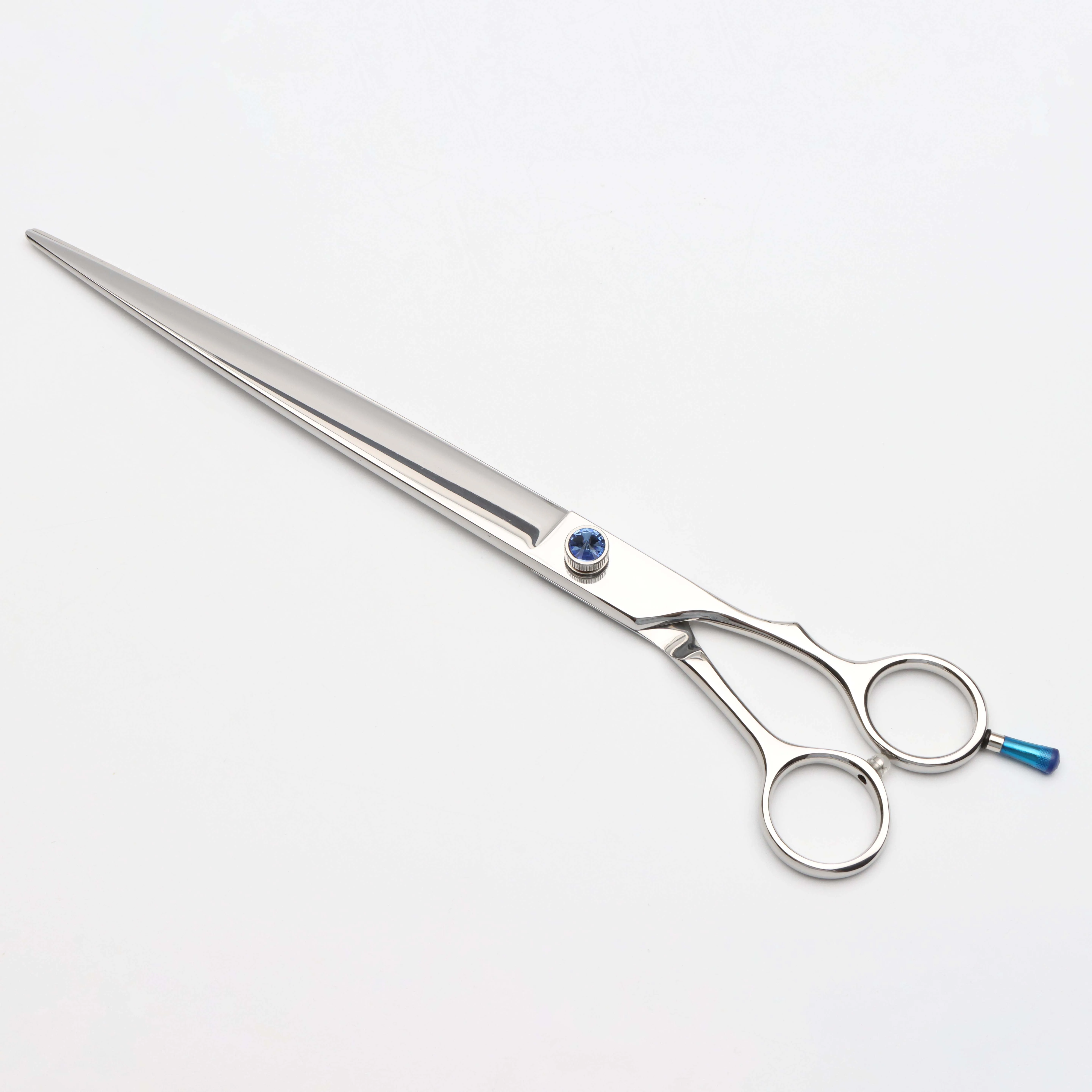 Mirror Finished 10 inch 440C stainless steel pet hair scissor large size dog grooming scissors