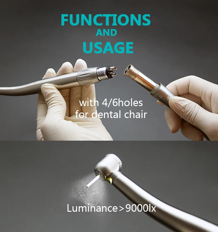 Koaladent fiber optic high speed dental handpiece with quick coupling