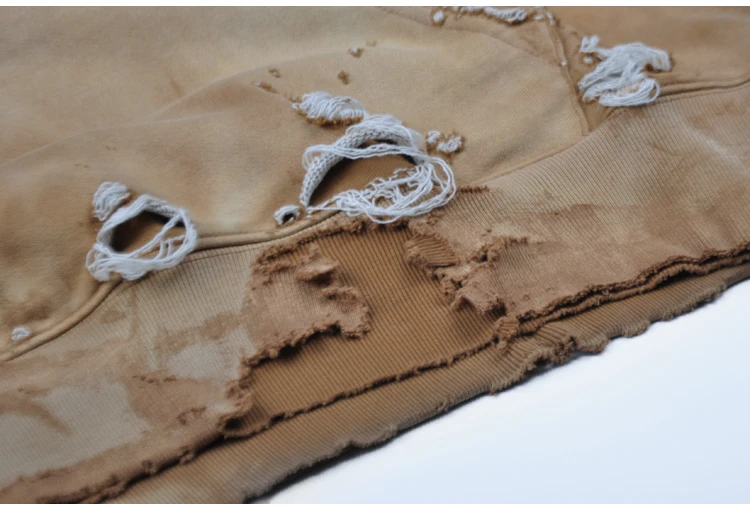 high quality custom street wear stock drop shipping color dye vintage distressed washed hoodie