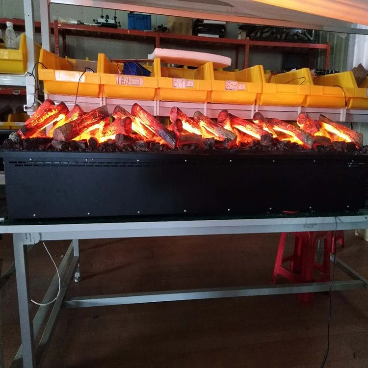 Shanghai factory wholesales 1800mm length artificial charcoal flame 3d water vapor electric fireplace without heater