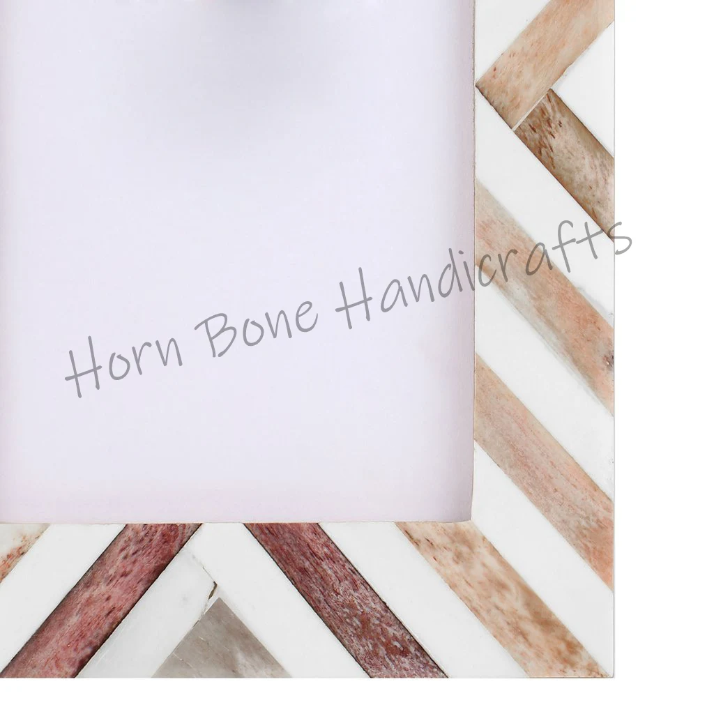 Top Products Bone Inlay Photo Frame Designer Wall Decor Bone Stripes Picture Frame Wall Art Photo Frame Custom Colors