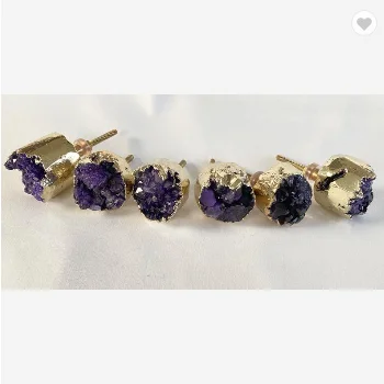 Ручки для мебели с золотым покрытием, Фиолетовый Кристалл, друза