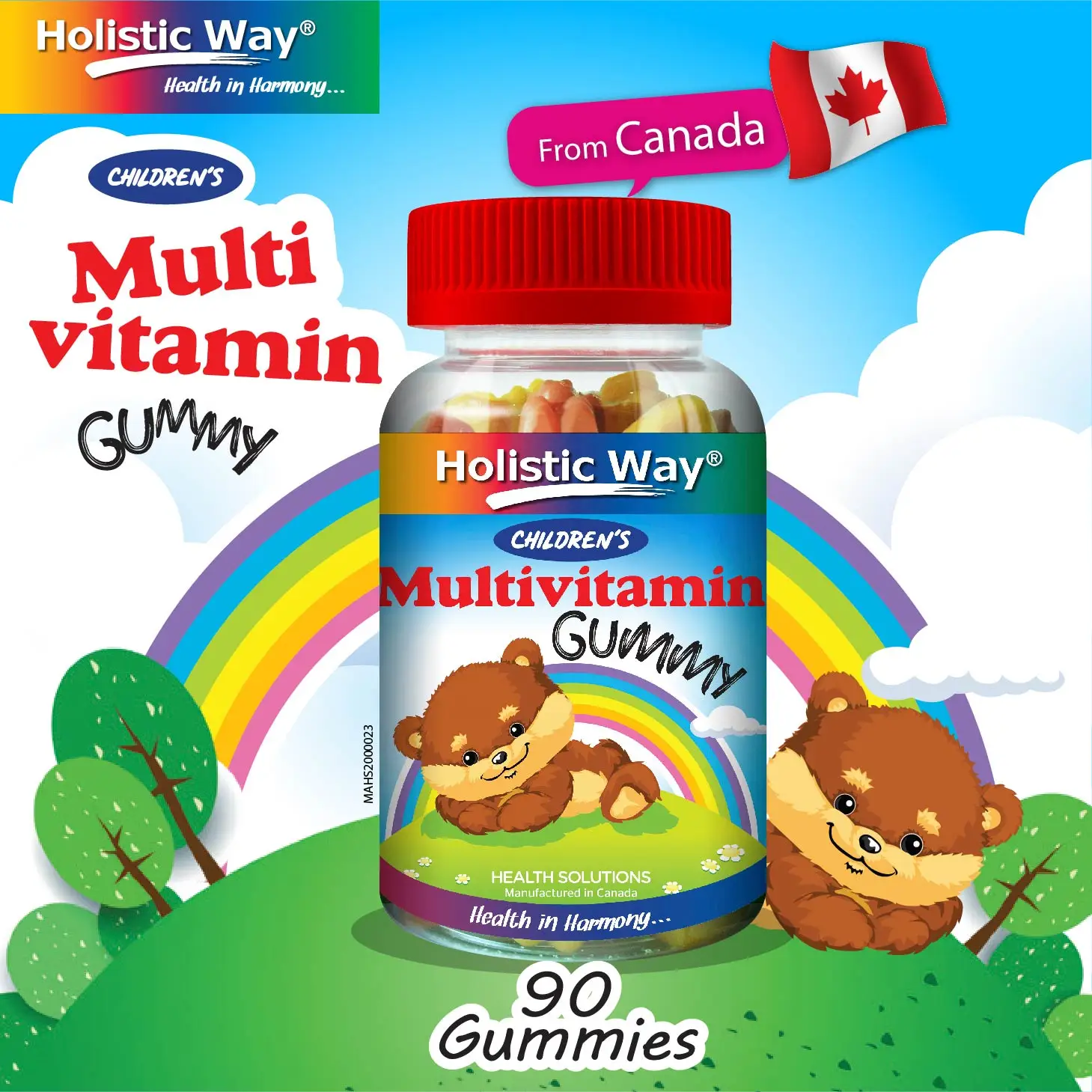Children Multivitamin Gummy (90 Gummies) Improve Immune System And Anti-Fatigue Holistic Way From Canada