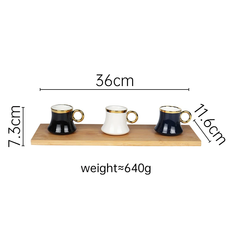 Custom European Porcelain Demitasse Espresso Cup Ceramic Turkish Coffee Cup Tiny Mugs Gold Coffee Cup and Saucer