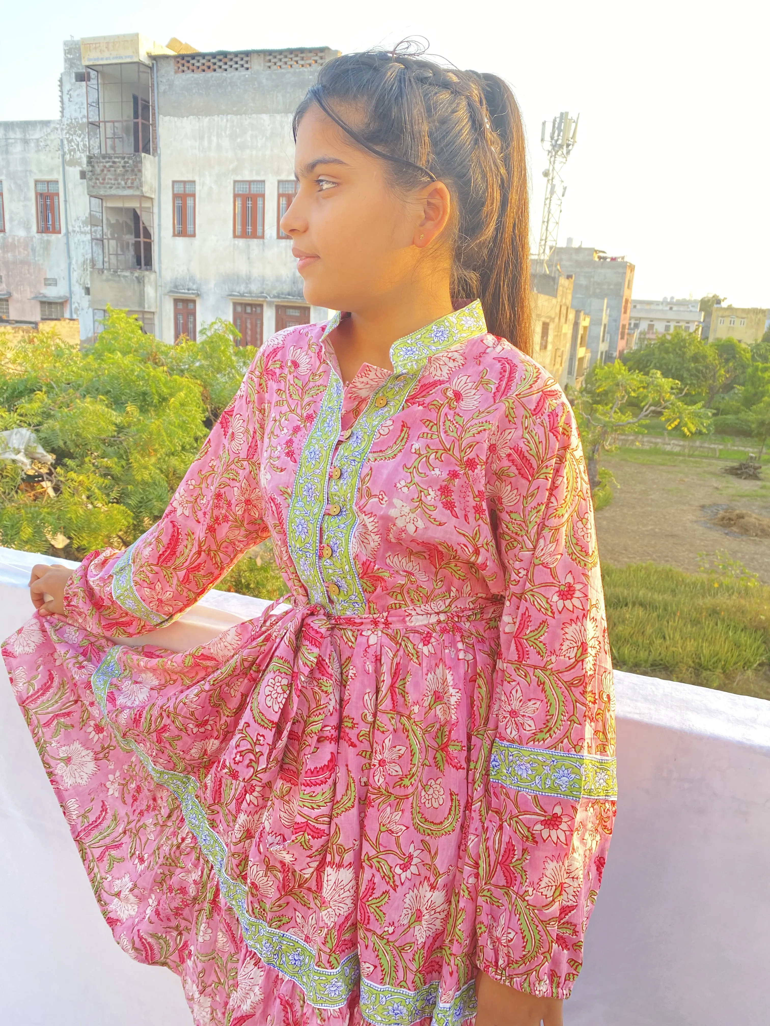 Maternity Gown Night Sleep Wear Dress Kaftan for Women Long Kimono Robe Tunic Ethnic Kimono Robes Print Indian Cotton Summer