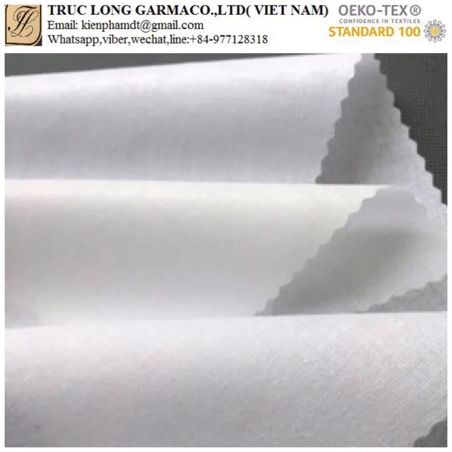 
Vietnam Manufacturer Garment white fusible woven cotton shirt collar fusing interlining 
