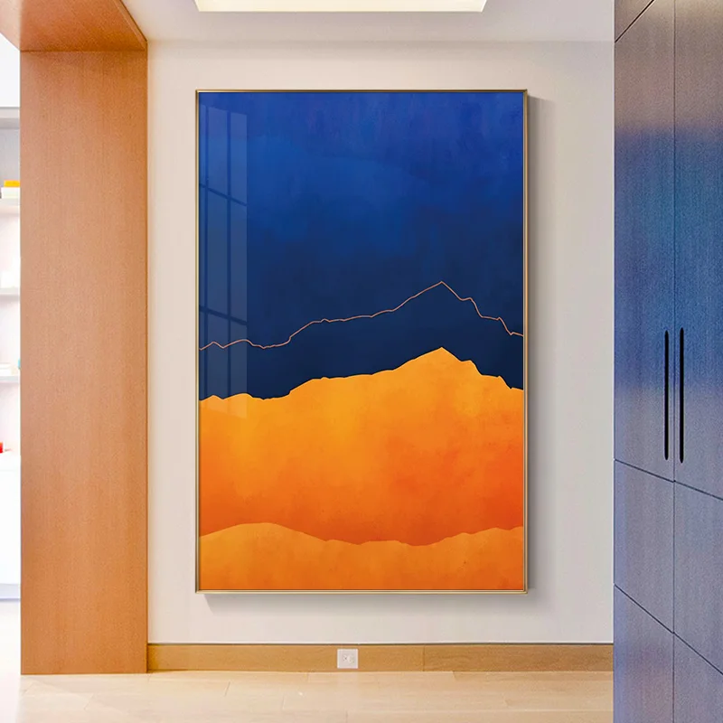 Художественная картина в современном стиле с изображением оранжевого и синего цветов украшение для дома холст гостиной спальни 20*30 дюймов/50*75 см
