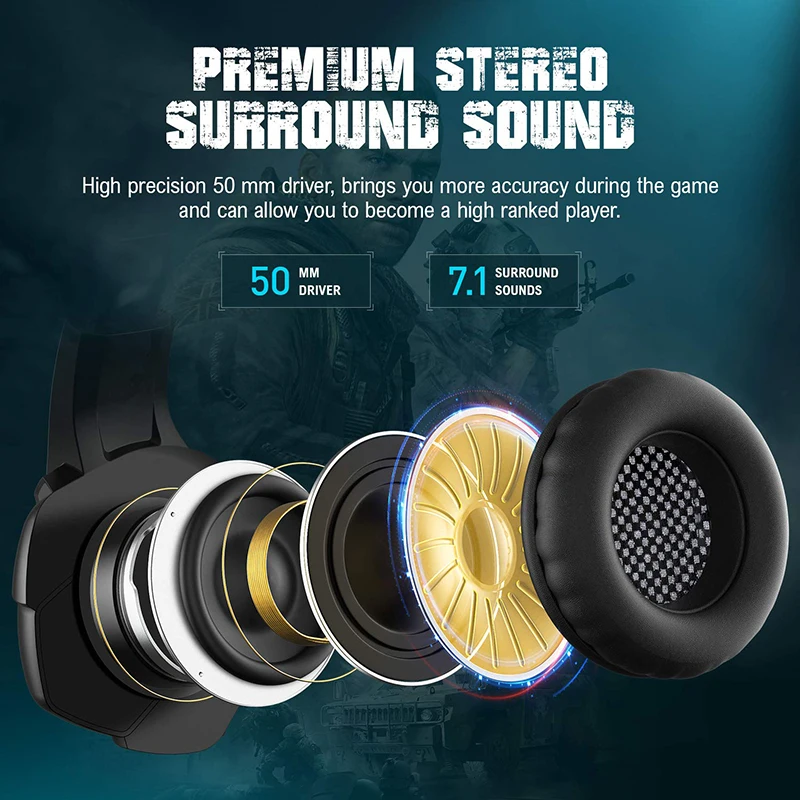
Free Sample Onikuma PC Gaming Earphones Headphones VR Headsets Gaming Headset 7.1 PS4 Headphone With Mic 