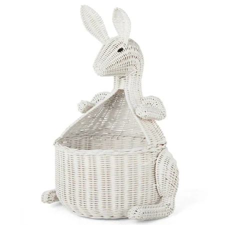 New Products Material Natural Rattan Handicraft Animal Kangaroo Shaped Storage Baskets For Home