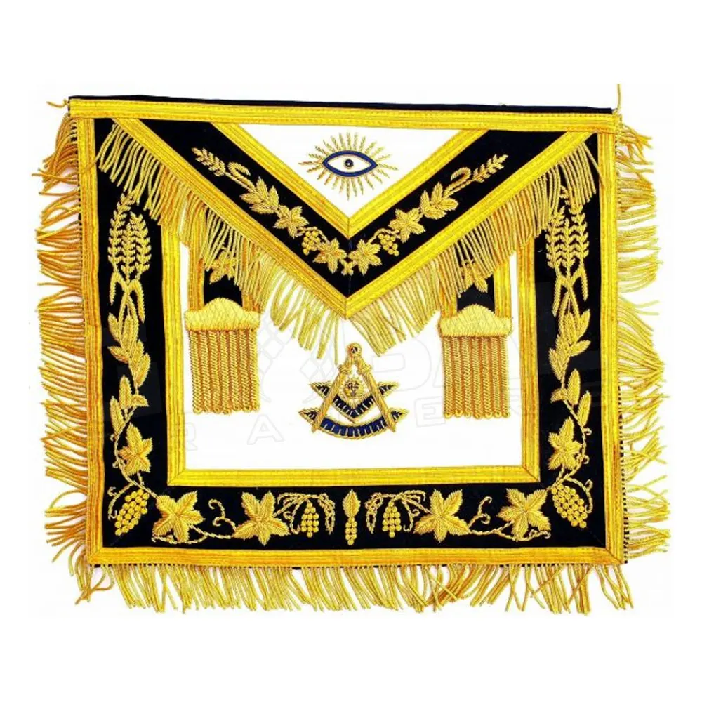Masonic Grand Lodge Past Master Apron Hand Embroidery Bullion