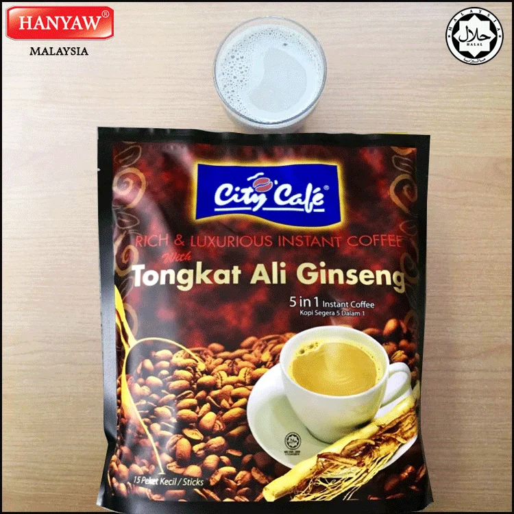 [Malaysia] Fast Shipping + Halal Certified City Cafe  Tongkat Ali Ginseng 5 in 1 ( 20 Bags x 30g x 15 Stick /Ctn )