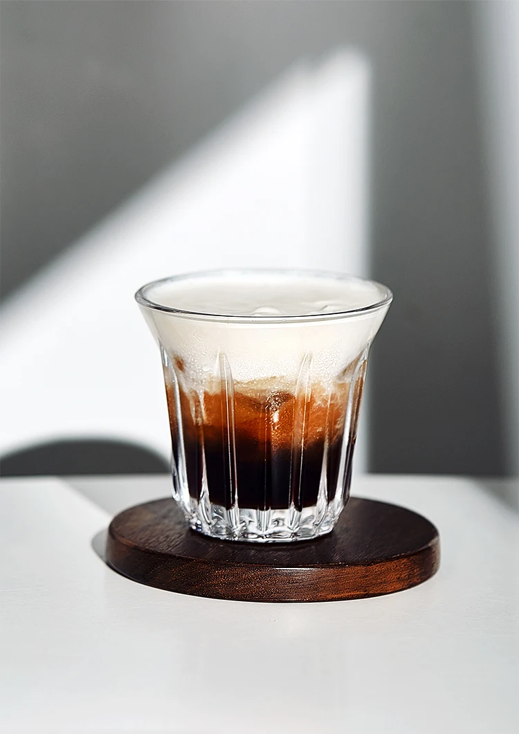 Wholesale Simple Style Vertical Striped Transparent Sublimation Glass Mugs Iced Tea Milk Coffee Cup For Gift