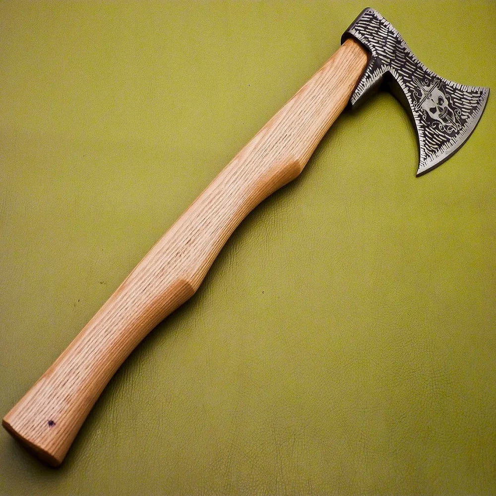 Топор Ручной работы из дамасской стали в стиле викингов, топор для кемпинга, высококачественный Тактический топор с кожаным чехлом AX-28