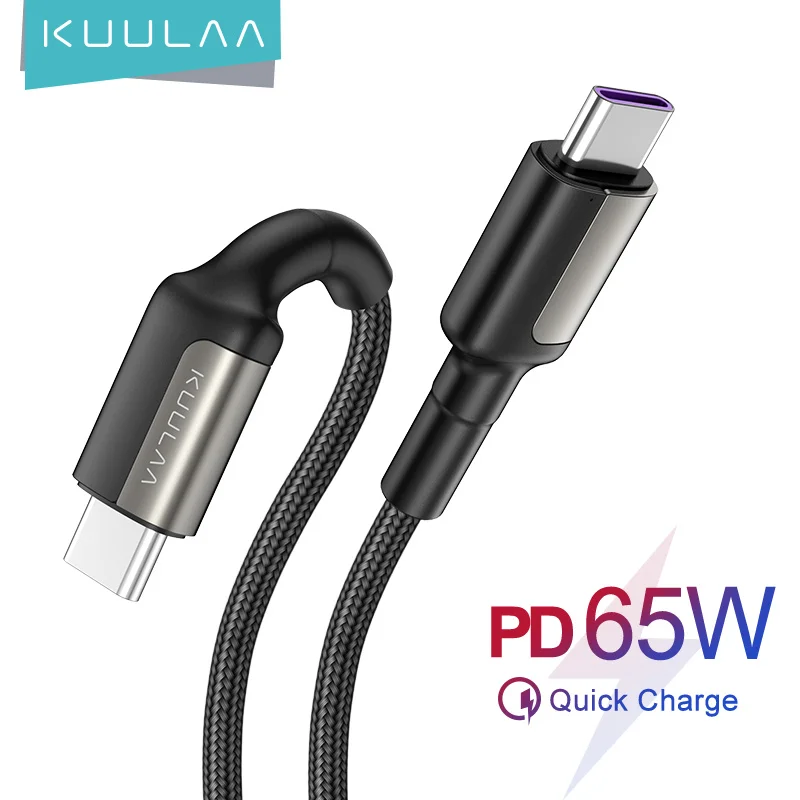 2022 New type c to type c pd 65W charging usb cable braided mobile phone fast charging usb charger cable