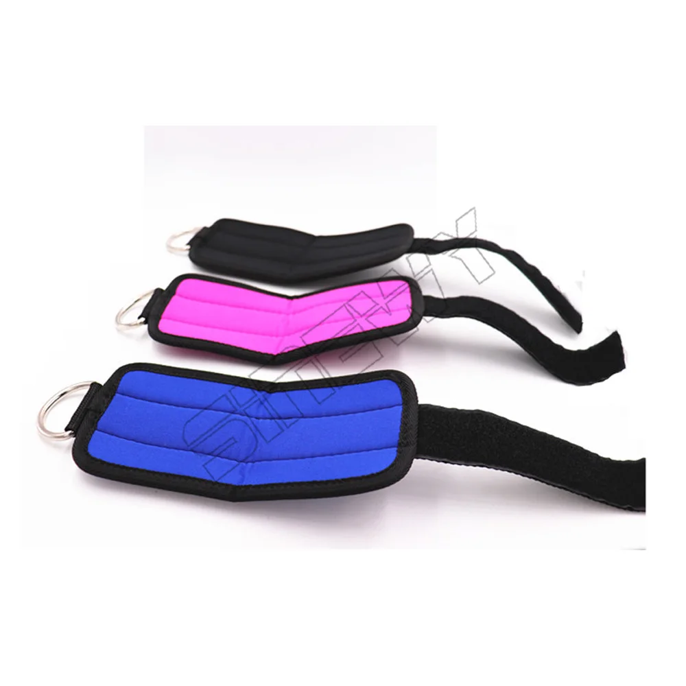 Custom Logo Adjustable Double D-Ring Ankle Straps Cuffs for Cable Machine