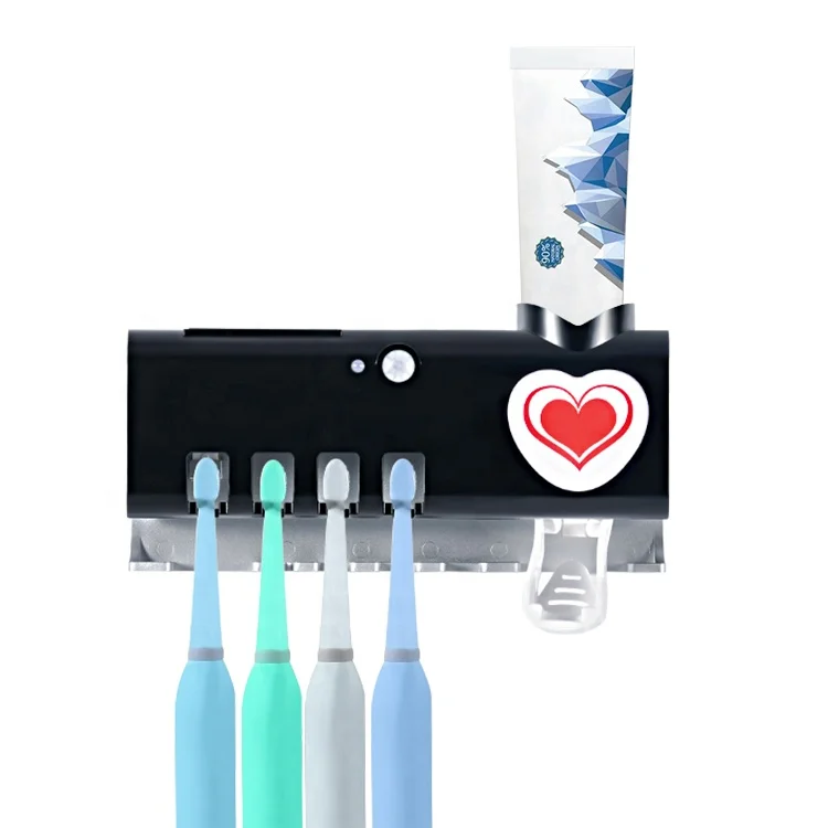Disinfection 99.99% Sterilization Rateportable UV Toothbrush Sterilizer With Toothpaste Squeezer Holder