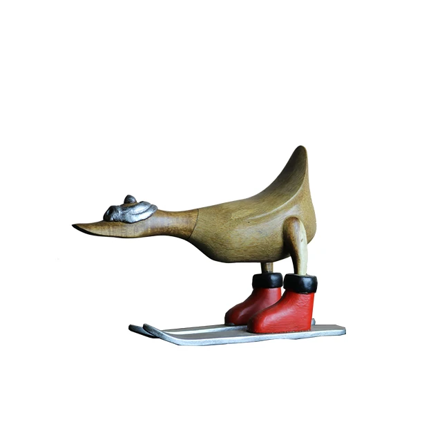 
Горнолыжная утка из твердого тикового дерева для украшения дома и улицы 