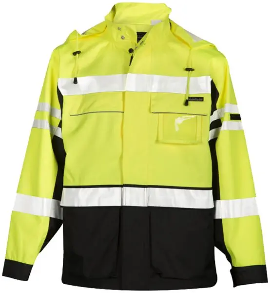 Best Quality High Visibility Reflective  Lime & Black Limited Edition Black Series 2 in 1 Jacket