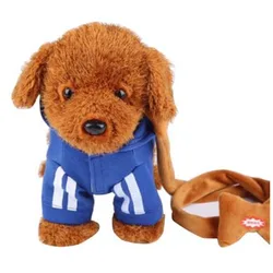 Dragon Sonic Unisex Blue Color Electronic Walking Dog Plush Brown Animal Remote Control Robot Toy