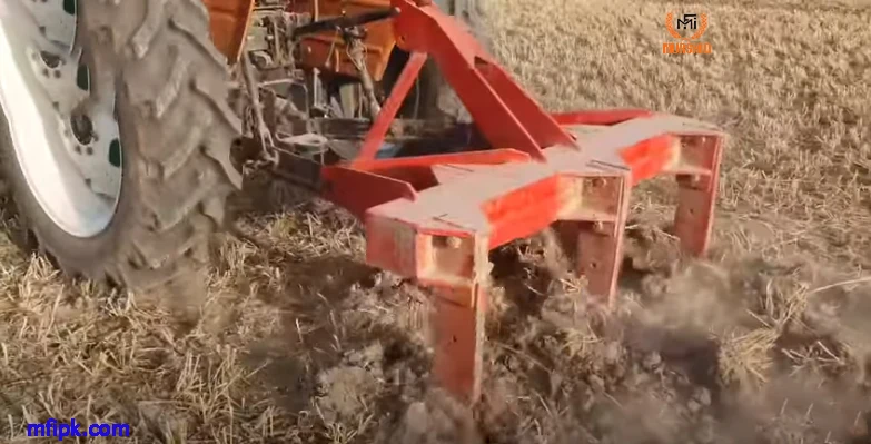 MF Tractor With 5 Tine Chisel Plough