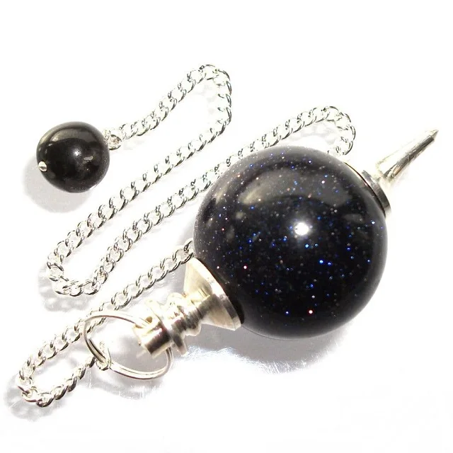 Wholesale Healing Stone Blue Gold Stone Pendulum crystal  Divination Pop Crystal Pendant Buy from elegant agate