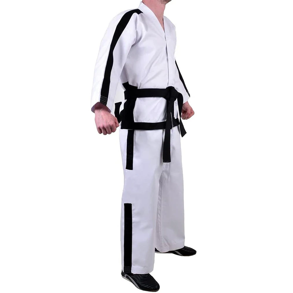 Martial Arts Karate Uniforms Drawstring Closure Taekwondo Uniform for Kids & Adult Lightweight Student Taekwondo Suit with Belt