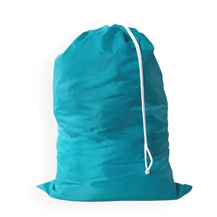 Eco-friendly Durable  Washable Drawstring Nylon Cotton  Home Hotel Laundry Bag  for dirty clothes storage