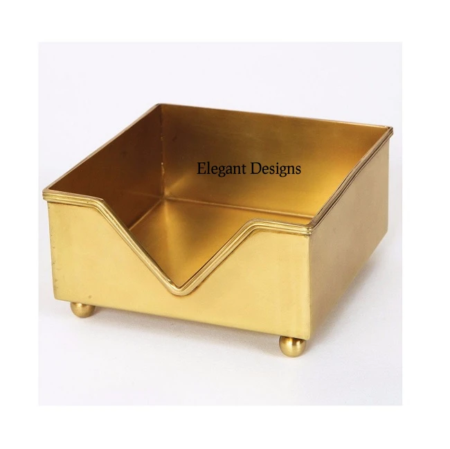 Metal Napkin Holder Table Top Decorative Wholesale Luxury Tissue Holder Customized Shape Handmade Designer Napkin Holder