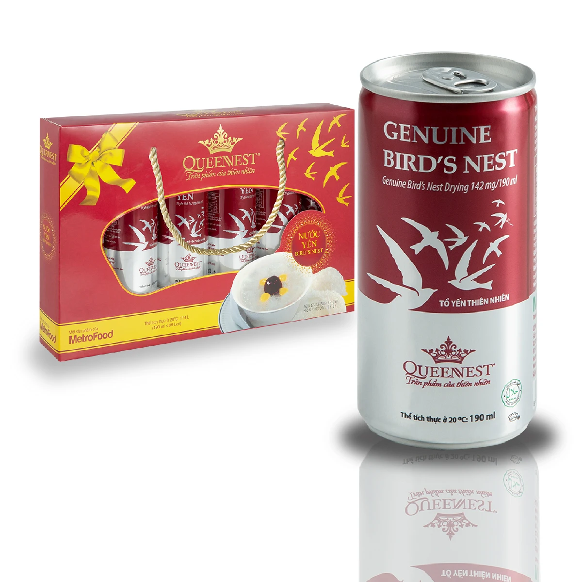Оригинальный напиток QUEENNEST в виде птичьего гнезда 1% (6 банок x 190 мл) из Вьетнама
