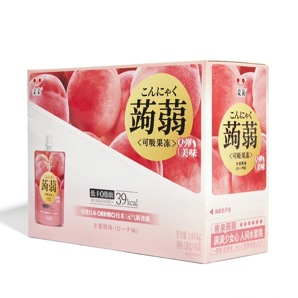 Konjac Jelly Drink Peach Flavor 130g Fat Free/ Q-Bomb/ No Preservative /Halal /Low Calories Jelly