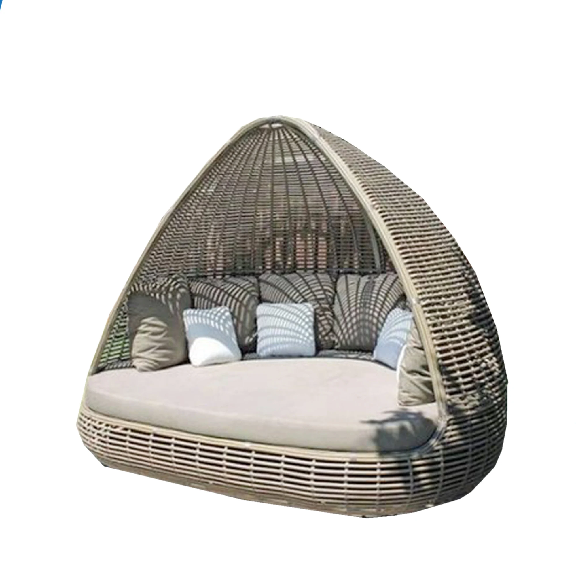 leisure garden daybeds with canopy sun chaise beach sunbed luxury aluminium  frame patio daybed set rattan wicker