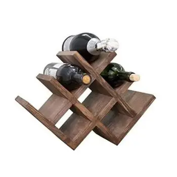 Buy Online Best Handmade Solid Oak Traditional Wooden Wine Rack with New Design and Great Prices made in India