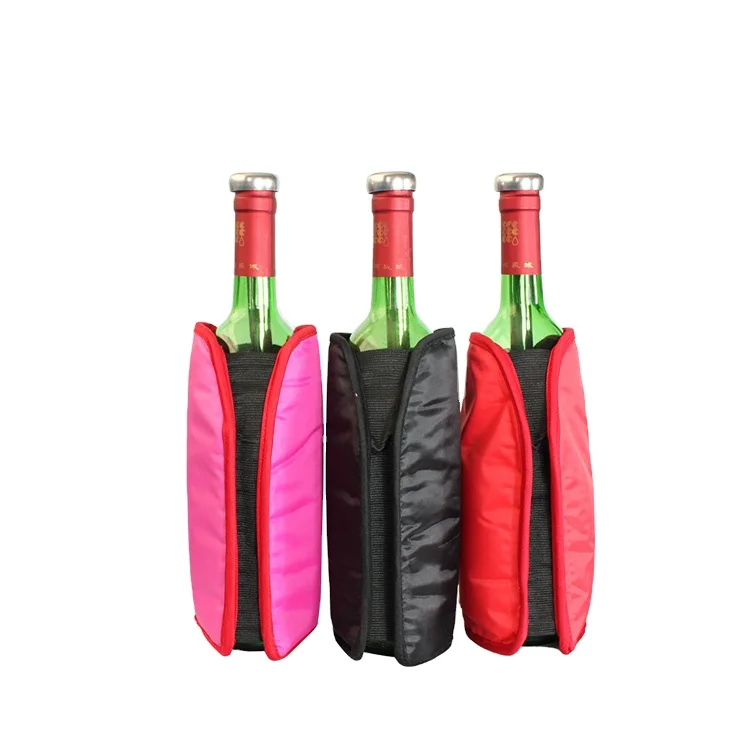 Neoprene Fabric Combined with PE Gel Ice Pack Wine Cooling Sleeve Wrap Bottle Cooler