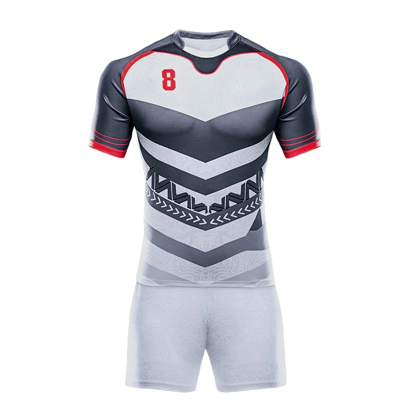 Wholesale Sublimated All Custom Rugby Uniform Design, Customized Team Rugby Jerseys and Short Set