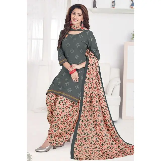 Новый модный Дизайнерский Костюм патияла из чистого хлопка с вышивкой Кашмири в панджабском стиле с дупаттой