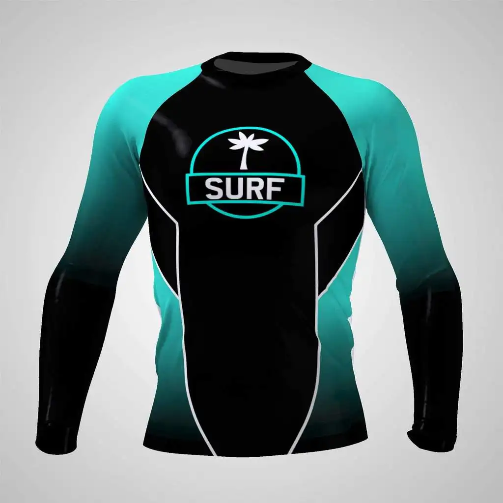 
Sublimation Printed Custom Logo Rash Guard Mma Bjj Surf Rashguard Long Sleeve Manufacturers 